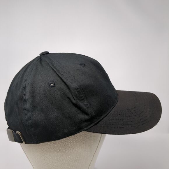 Roebucks Slideback Hat Black One Size Adjustable Vented Holes 6 Panel Blank - Picture 4 of 9
